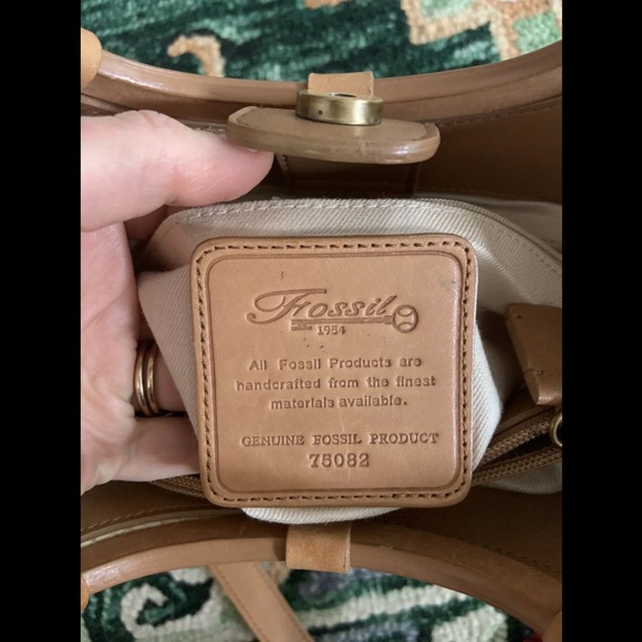 Fossil raffia/ woven wooden handled crossbody bag - Picture 5 of 5